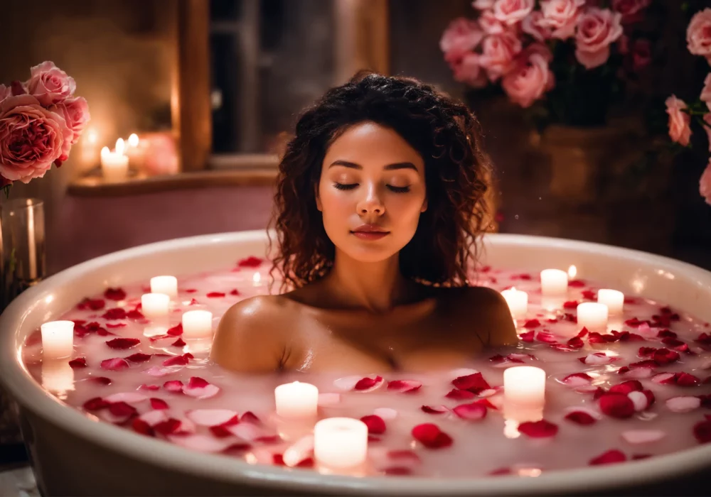 How to create an herbal rose petal milk bath?